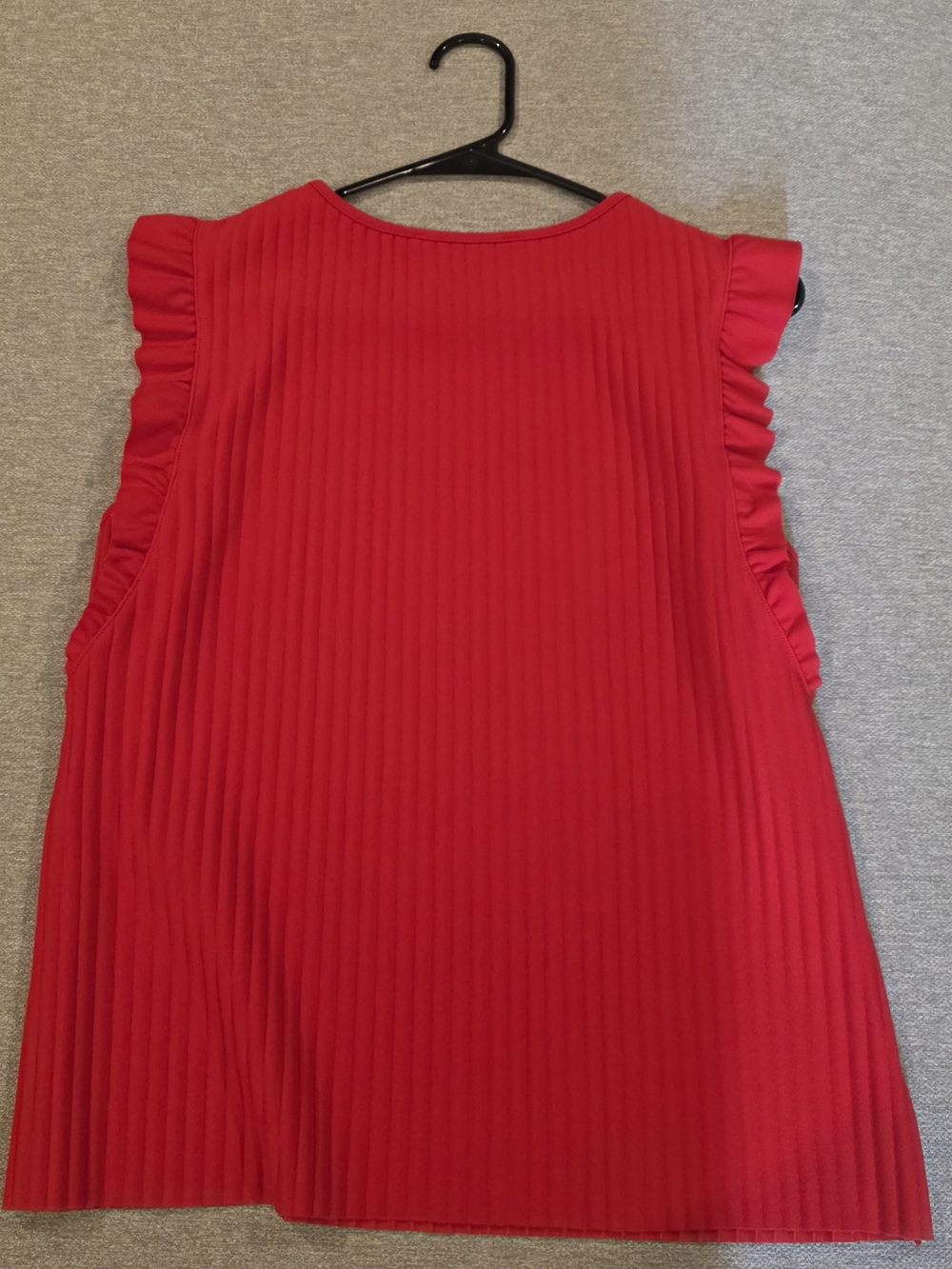 Marc New York Red Ribbed Ruffle Sleeve Tank - Picture 3 of 3